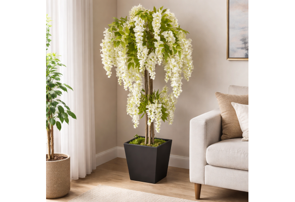 Yapay Beyaz Wisteria Salkım Ağacı